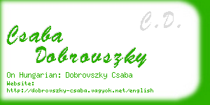 csaba dobrovszky business card